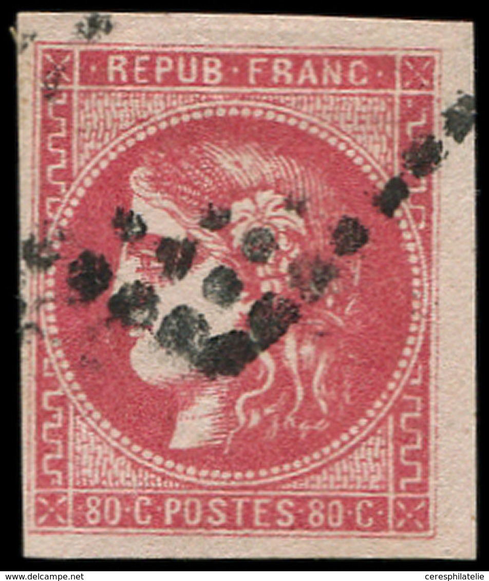 EMISSION DE BORDEAUX 49   80c. Rose, Grandes Marges, Obl., TTB - 1870 Bordeaux Printing