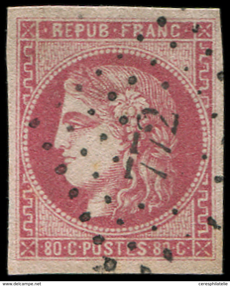 EMISSION DE BORDEAUX 49   80c. Rose, Obl. PC Du GC 772, TB - 1870 Bordeaux Printing