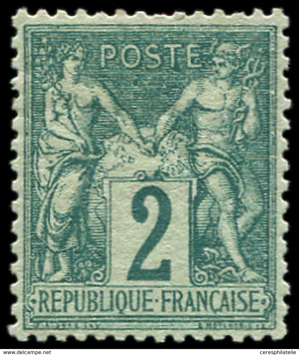 * TYPE SAGE 62    2c. Vert, Très Bien Centré, TTB - 1876-1878 Sage (Typ I)