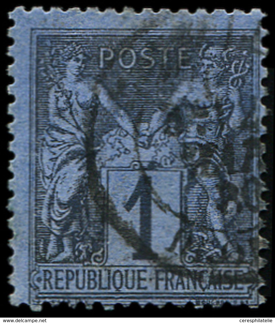 TYPE SAGE 83c   1c. Noir Sur COBALT, Obl., Qqs Dents Rognées, Sinon TB. C - 1876-1878 Sage (Typ I)