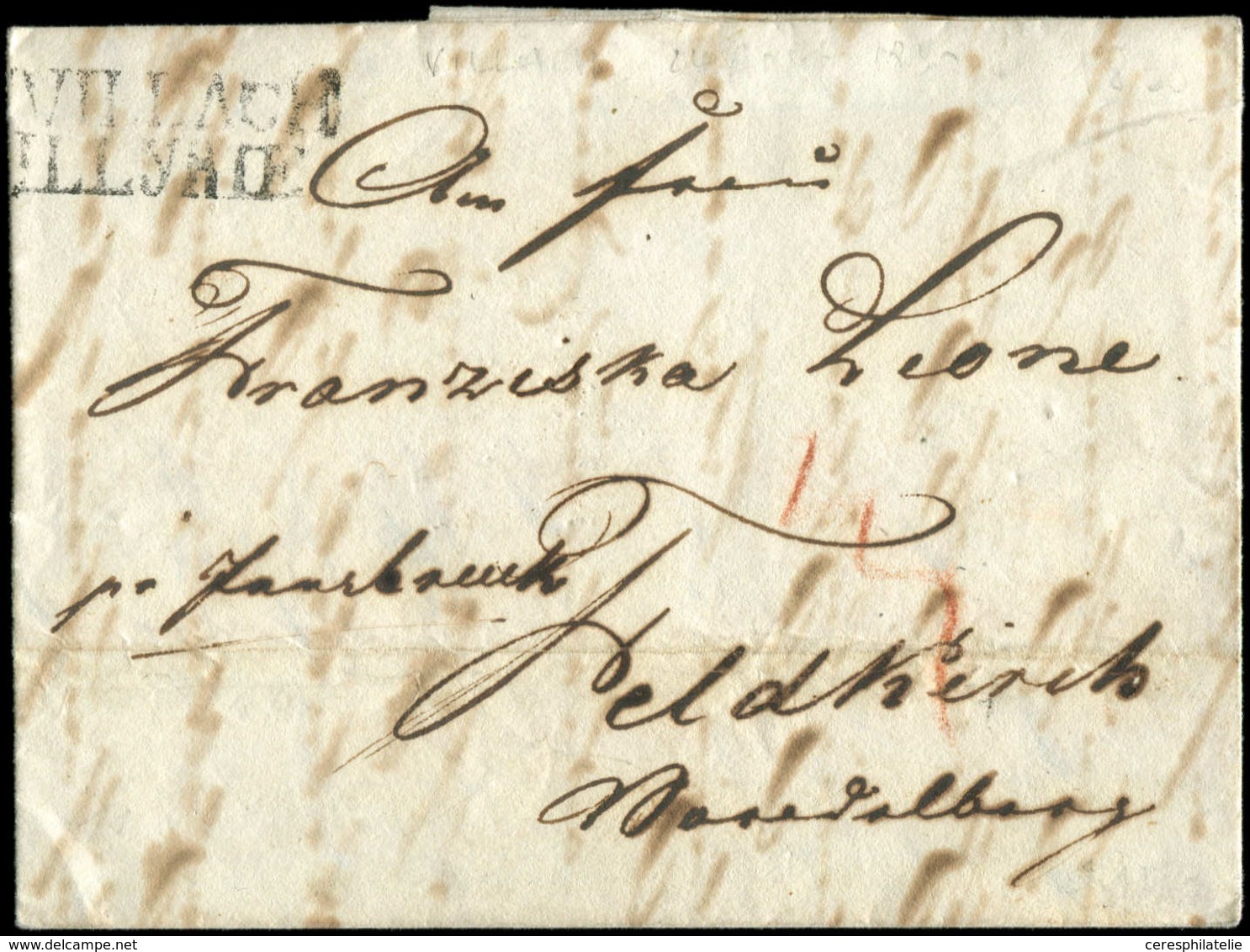 Let LETTRES SANS TIMBRE ET DOCUMENTS DIVERS MP VILLACH/ILLYRIE Sur LAC De 1830, TB - Autres & Non Classés