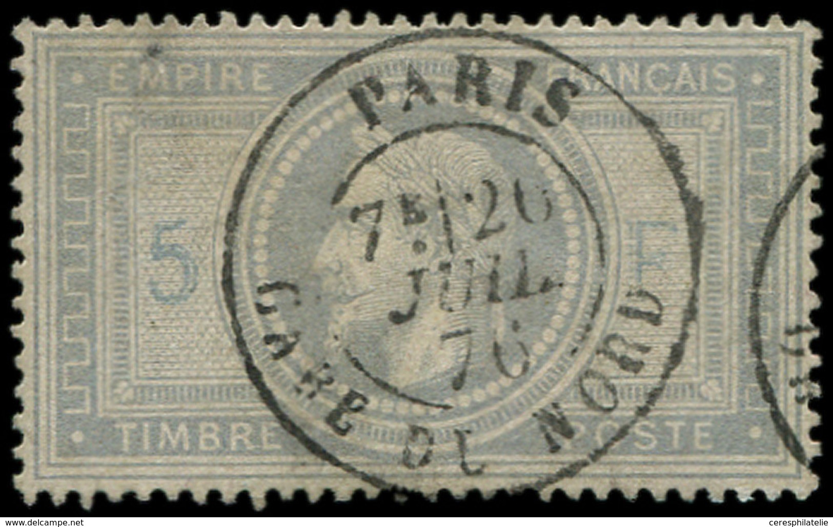 LETTRES DE PARIS N°33 Obl. Càd GARE Du NORD 20/7/76, Restauré, Frappe TB - 1849-1876: Période Classique