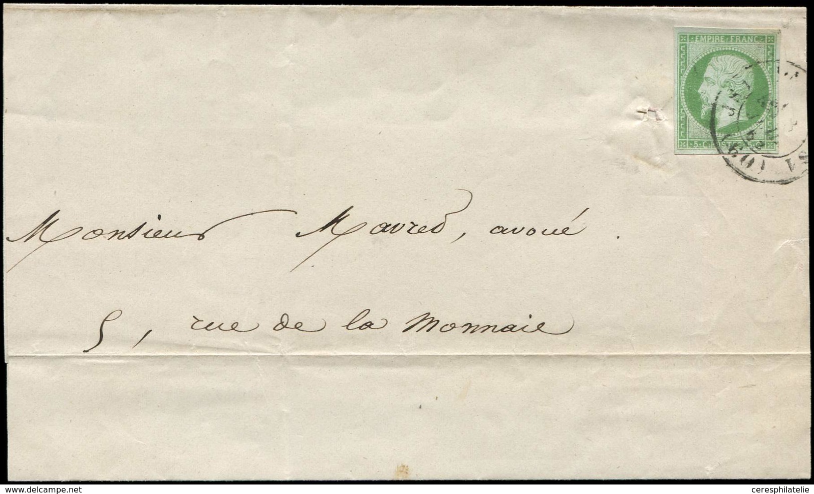 Let LETTRES DE PARIS N°12 Obl. Càd T1528 JS1 PARIS JS1 8/7/62 S. LSC, TB - 1849-1876: Période Classique