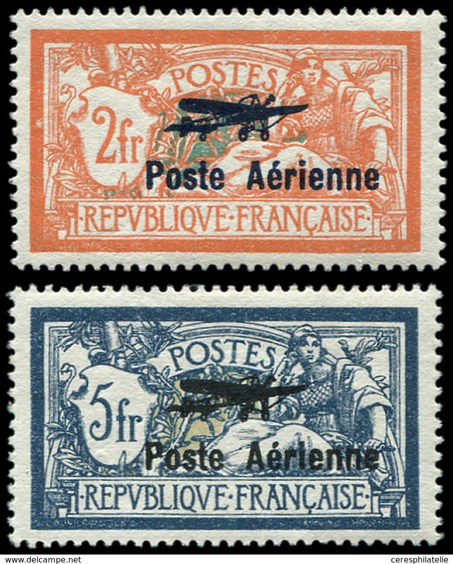 ** POSTE AERIENNE 1/2  2f. Et 5f., Salon De Marseille, Très Bon Centrage, TB - 1927-1959 Neufs