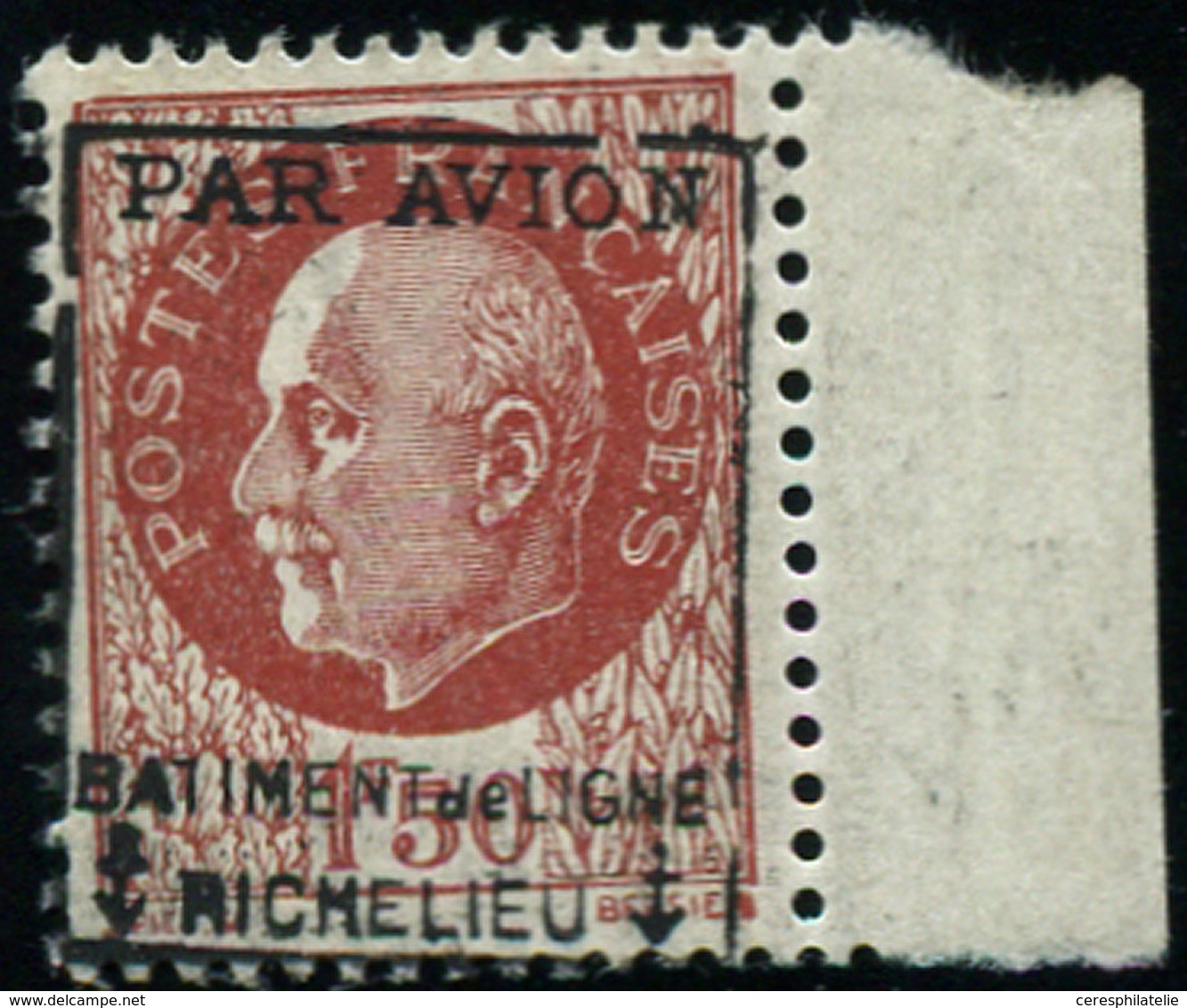 ** Poste Aérienne Militaire  3 : 1f50 Brun-rouge, BATIMENT De LIGNE RICHELIEU, Bdf, TB - Militärische Luftpost