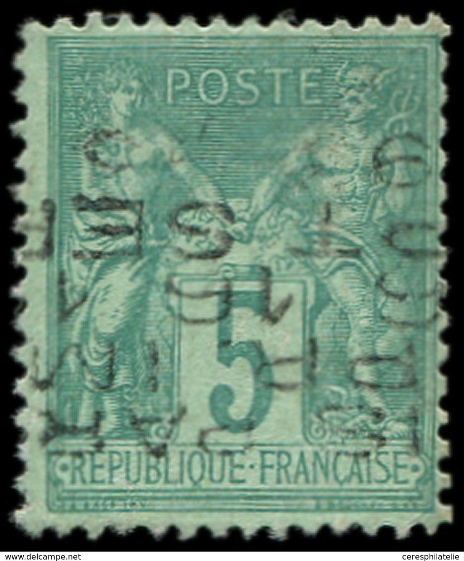 (*) PREOBLITERES 15  Sage,  5c. Vert, Surcharge Horizontale Renversée, TB - 1893-1947