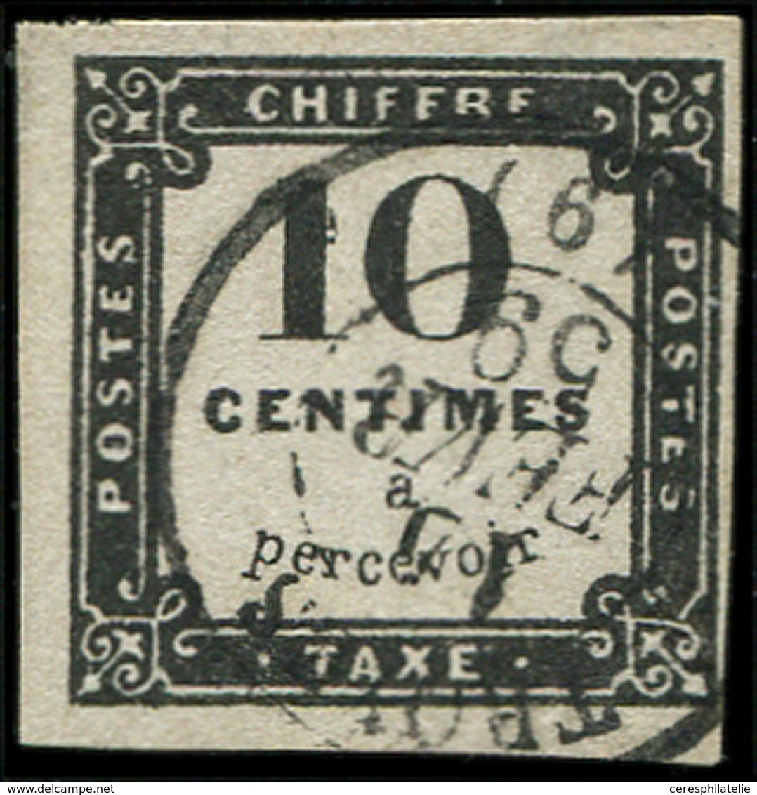 TAXE 1   10c. Noir Litho, Obl., TB. C - 1859-1959 Oblitérés
