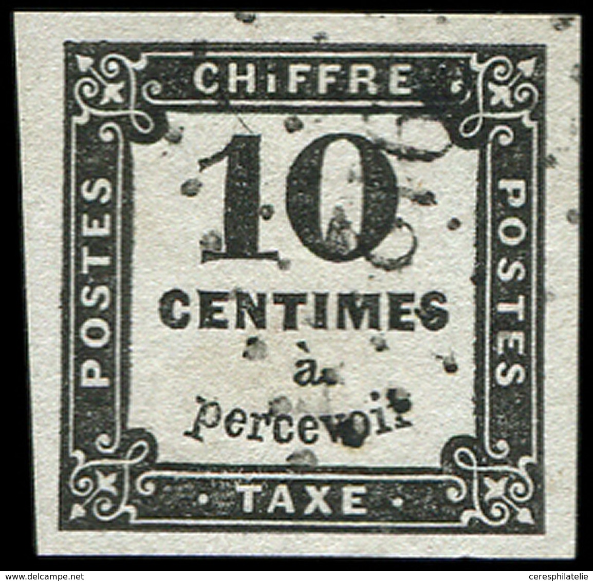 TAXE 2A  10c. Noir, Typo, T II, Obl. PC Du GC, TB - 1859-1959 Oblitérés