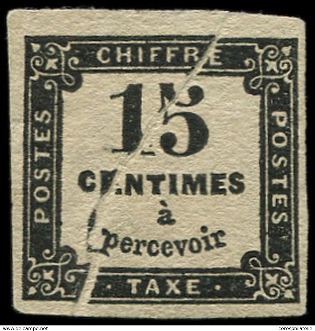 (*) TAXE 3   15c. Noir Typo, T I, PLI ACCORDEON, TB. C - 1859-1959 Oblitérés