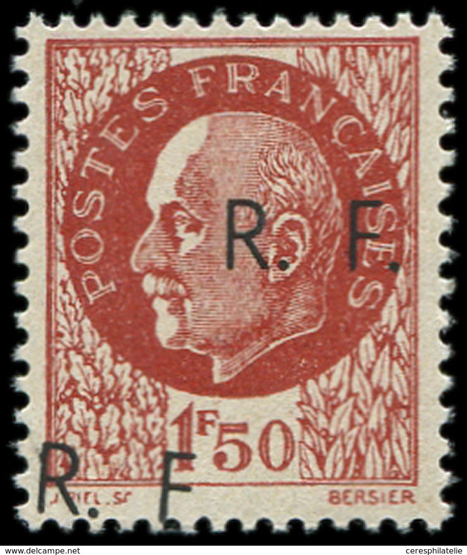 ** TIMBRES DE LIBERATION BORDEAUX 6a : 1f50 Brun-rouge, T I, DOUBLE Surcharge, TB, Signé Mayer - Libération