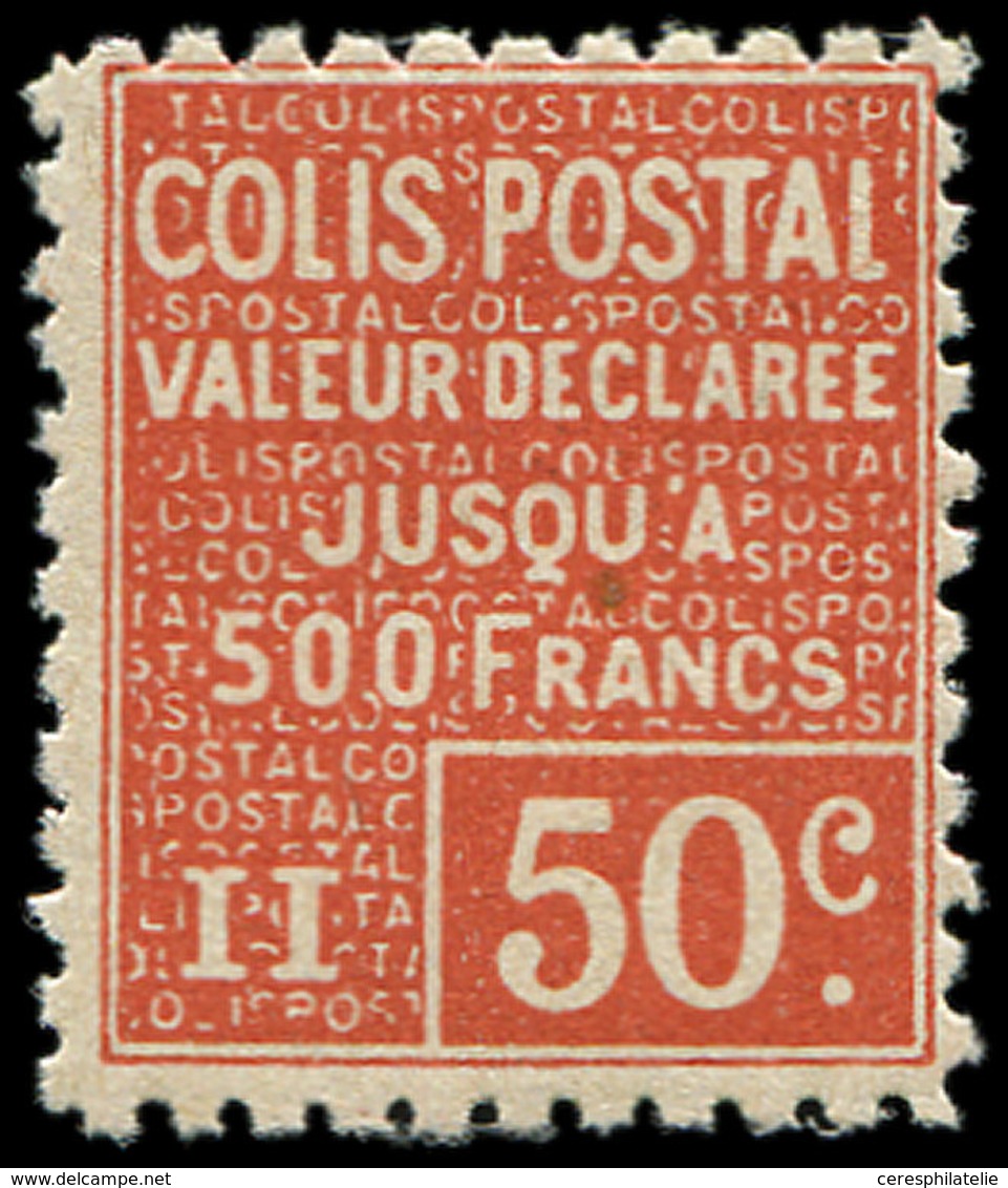 ** COLIS POSTAUX 55   50c. Rouge, Un Grain Dans Le Papier, TB - Autres & Non Classés