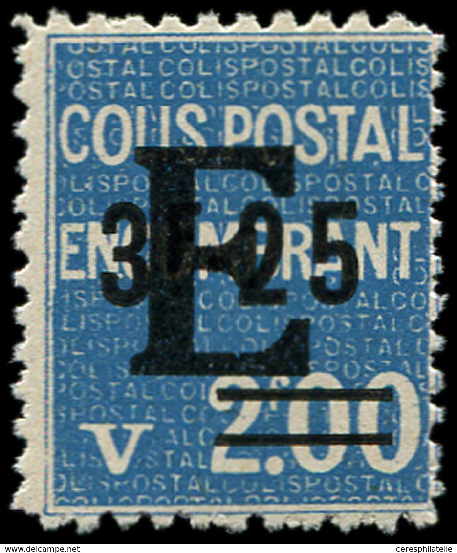 ** COLIS POSTAUX 155G 3f25 Sur 2f00 Bleu, Surchargé E, TB, Cote Et N° Maury - Autres & Non Classés