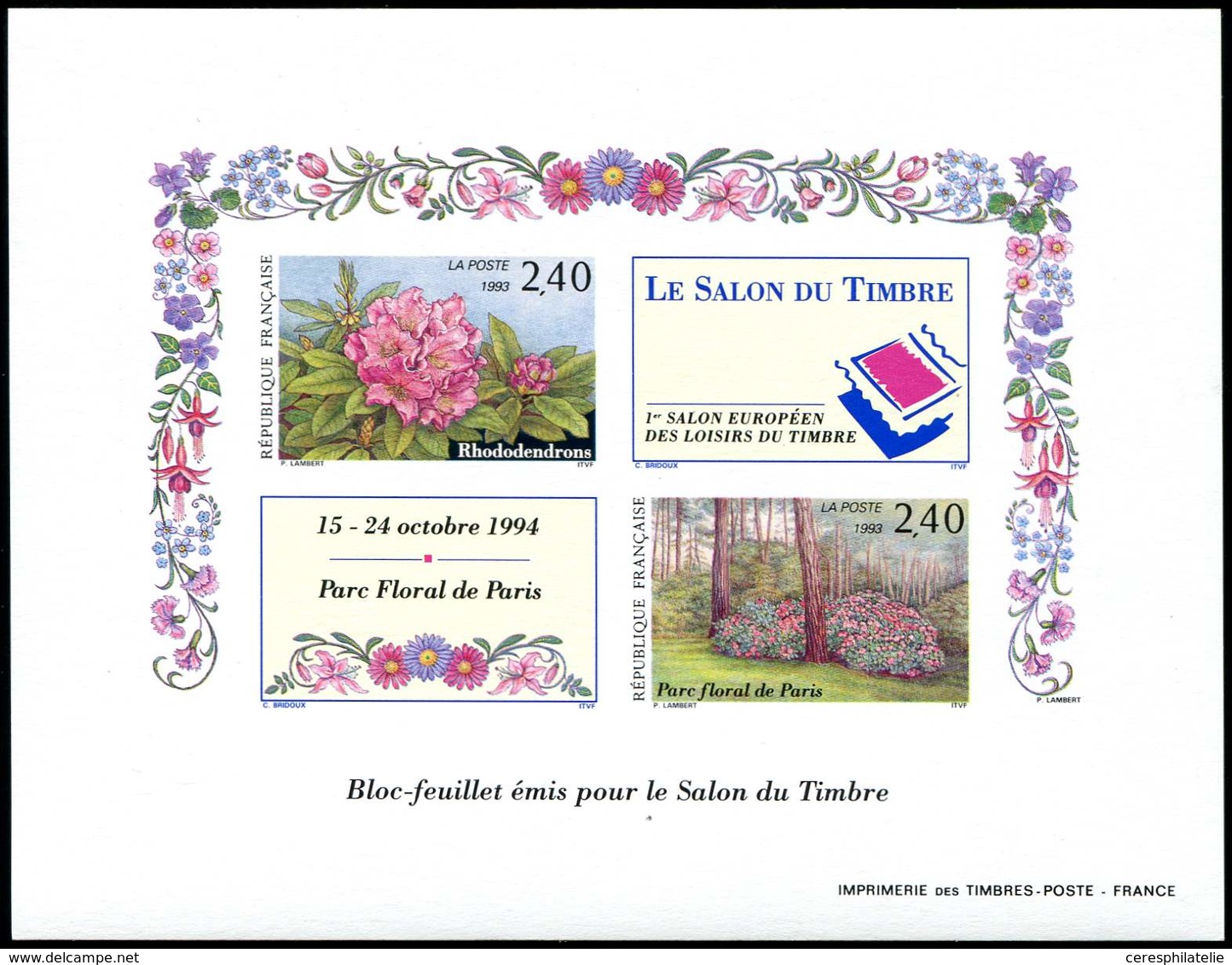 ** EPREUVES DE LUXE 2849/50 Salon Du Timbre 1993, FG ND, TB - Luxury Proofs