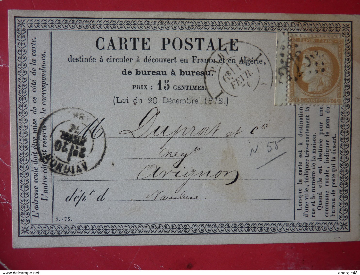 15.02.18_    Precurseur De Paris-passy Route 1 A Voir! Sur 59 BDF ! Verso!! - 1849-1876: Période Classique