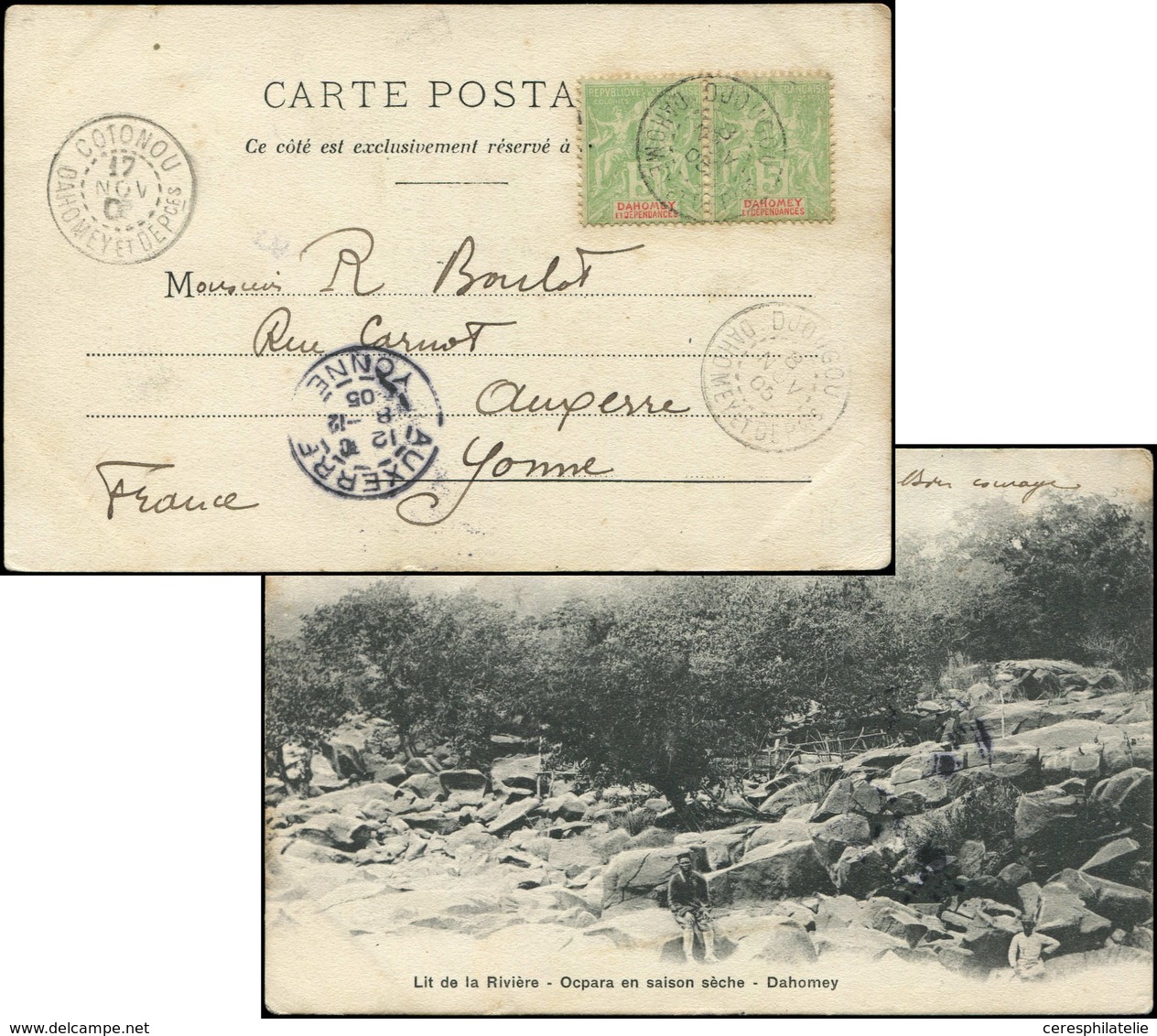 Let DAHOMEY N°9 PAIRE Obl. DJOUGOU 8/11/05 S. CP, TB - Other & Unclassified