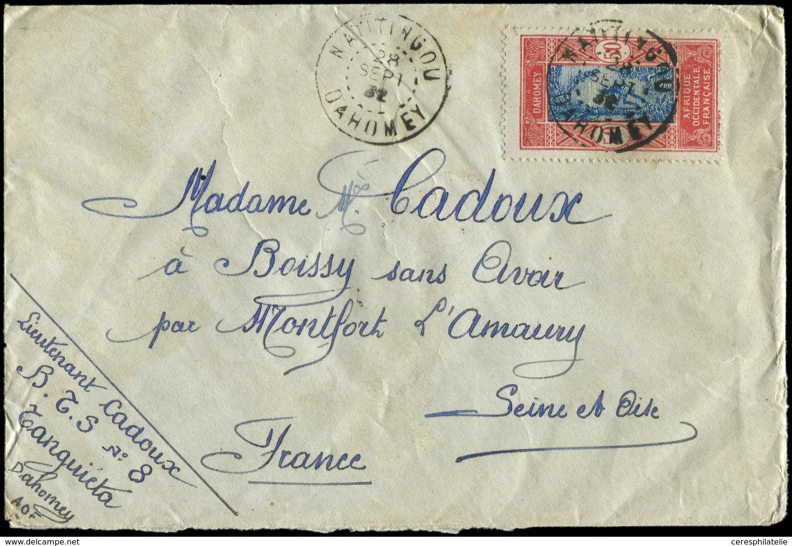 Let DAHOMEY N°74 Obl. NATITINGOU 28/9/32 S. Env., TB - Other & Unclassified