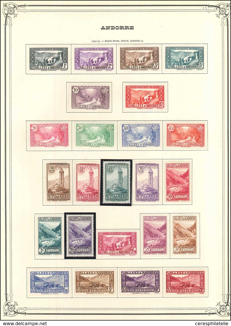 * ANDORRE 24/45 (sf. N°30A) : Sites Et Monuments 1932, La Série Présentée Sur FA, TB - Used Stamps