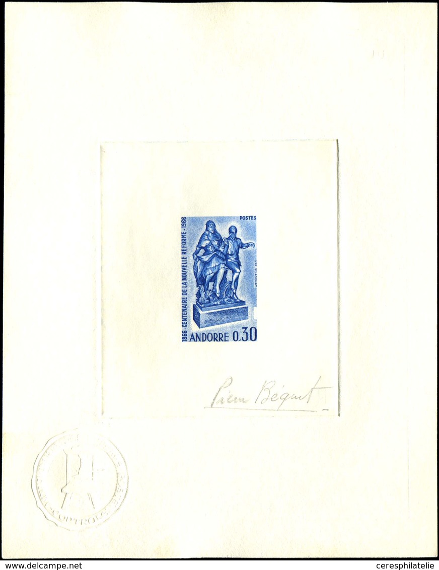 ANDORRE 181 : Réforme Administrative, épreuve D'artiste En Bleu Signée Béquet, TB - Used Stamps