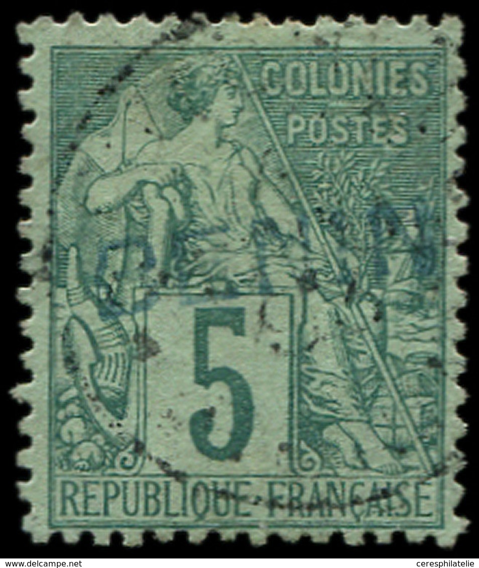 BENIN 4A : 5c. Vert, Surcharge Bleue, Obl., TB. Br - Autres & Non Classés