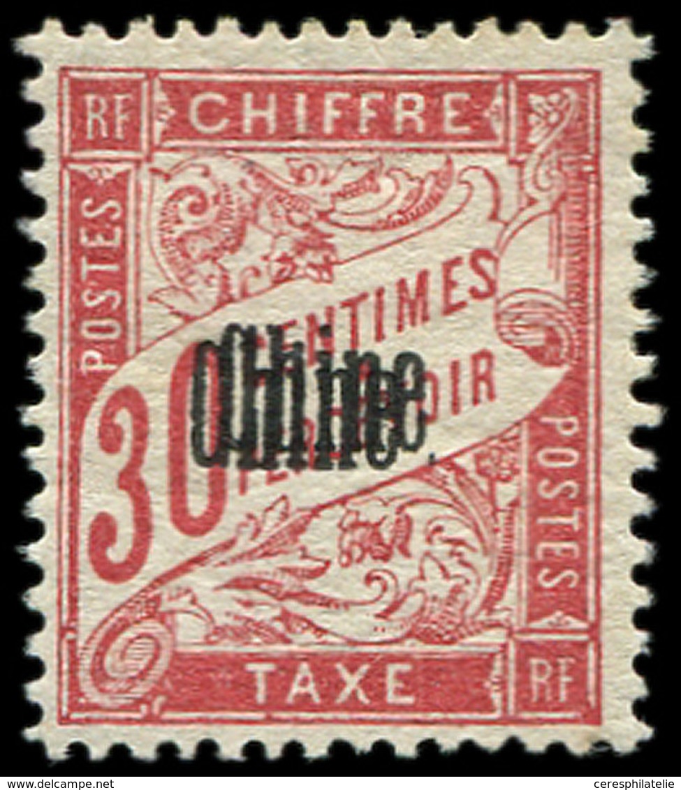 * CHINE Taxe 5a : 30c. Rouge, DOUBLE Surcharge, TB - Other & Unclassified