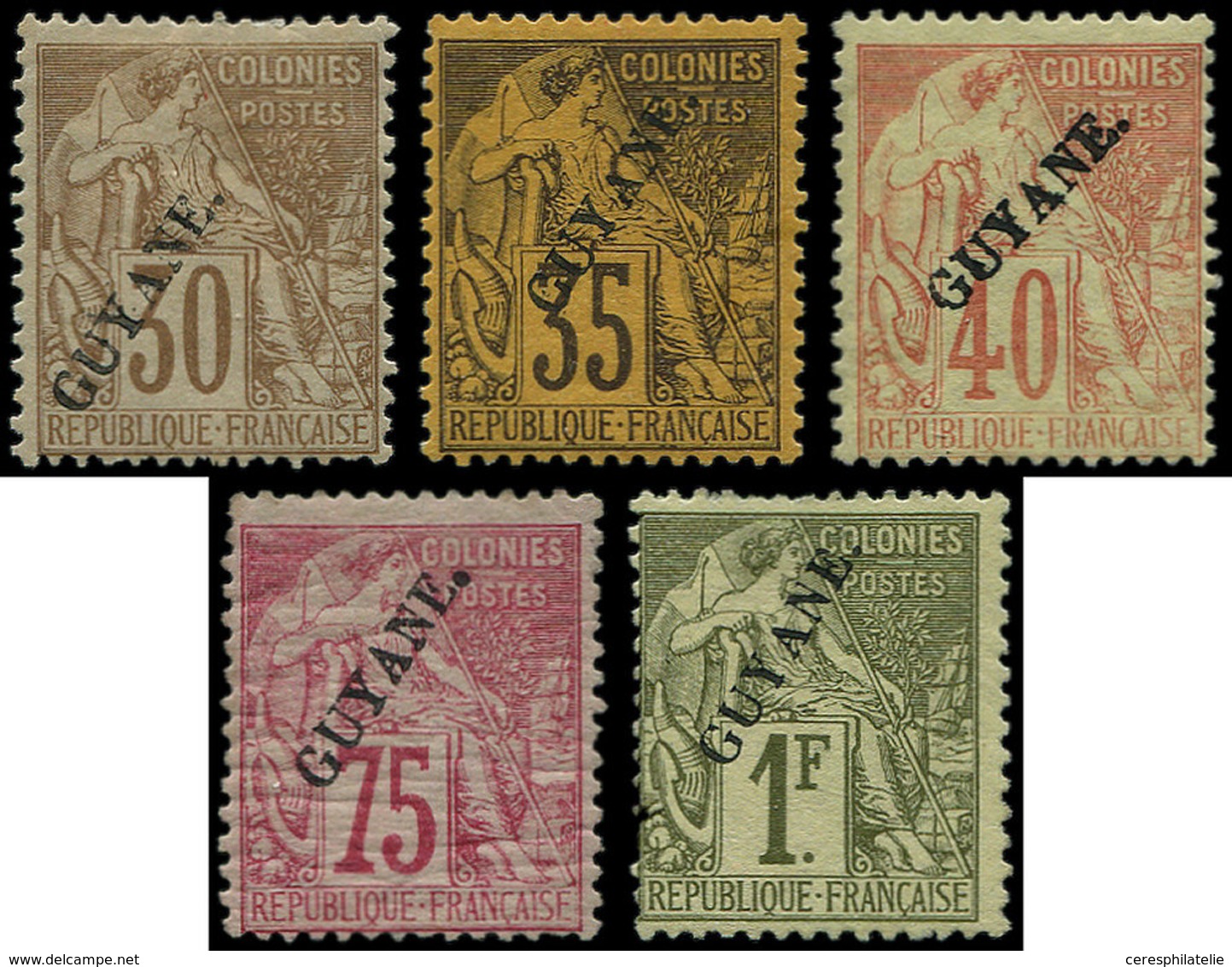 * GUYANE 24/28 : Type Commerce De 1892, La Série, TB - Autres & Non Classés