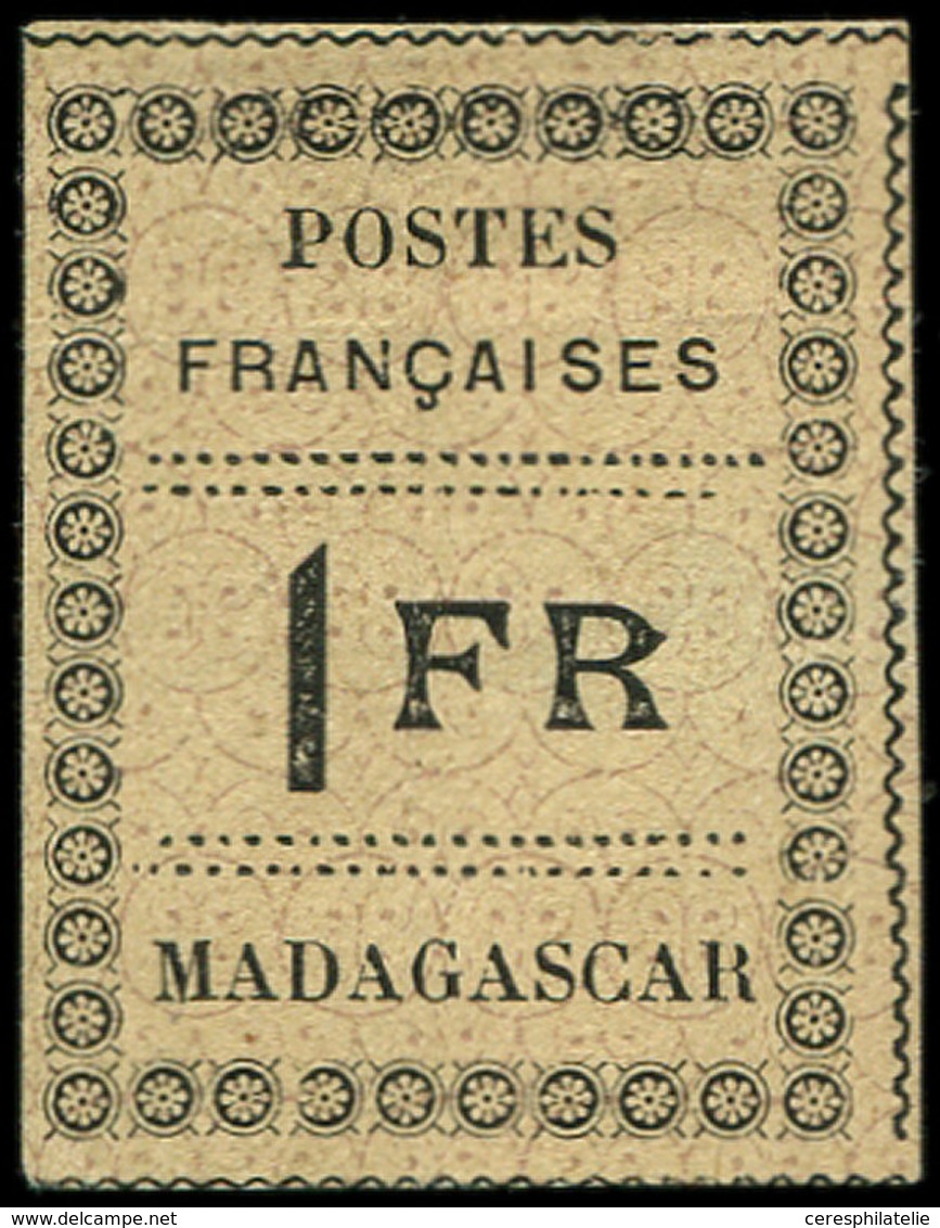 (*) MADAGASCAR 12 : 1f. Noir Sur Jaune, Clair Au Verso, Sinon Bel Aspect - Other & Unclassified