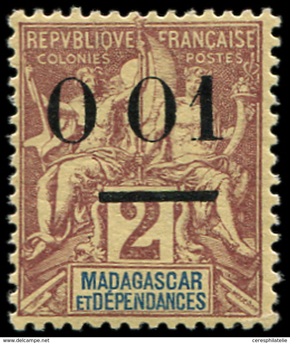 * MADAGASCAR 51e : 0 01 S. 2c. SANS Virgule Surch. II, TB - Autres & Non Classés