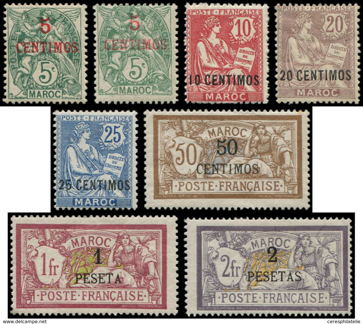 * MAROC 11/17 + N°11a : Série De 1902/03, TB - Other & Unclassified