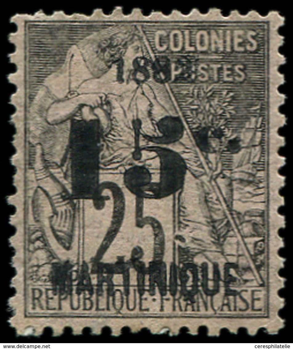 * MARTINIQUE 30b : 15c. S. 25c. Noir S. Rose, ERREUR 1882 Au Lieu De 1892 + Le T. Normal, TB. C - Other & Unclassified