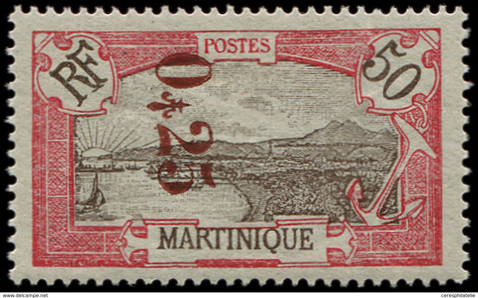 * MARTINIQUE 109 : 0,25 Sur 50c. Rouge, TB - Autres & Non Classés