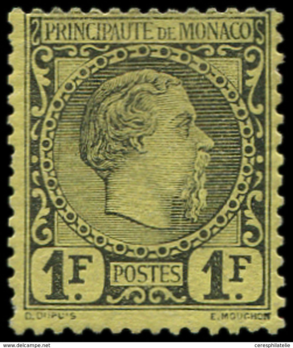 * MONACO 9 : 1f. Noir Sur Jaune, Frais Et TB. Br - Used Stamps