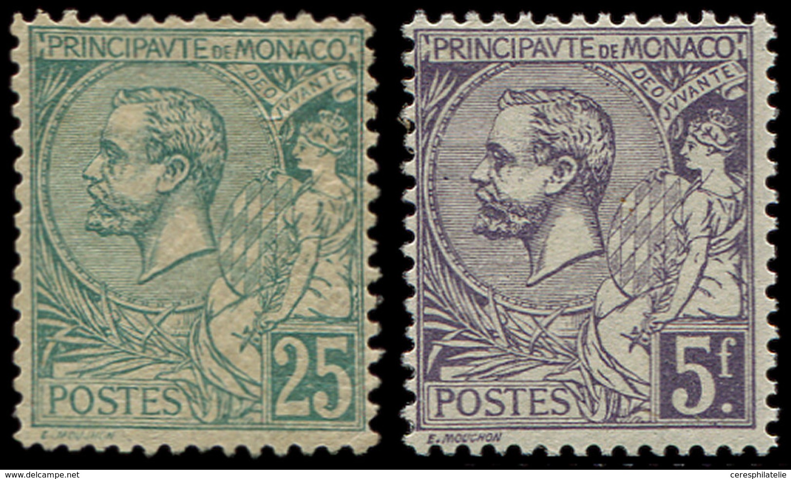 * MONACO 16 Et 46 : Albert Ier, 25c. Vert Et 5f. Violet, TB - Used Stamps