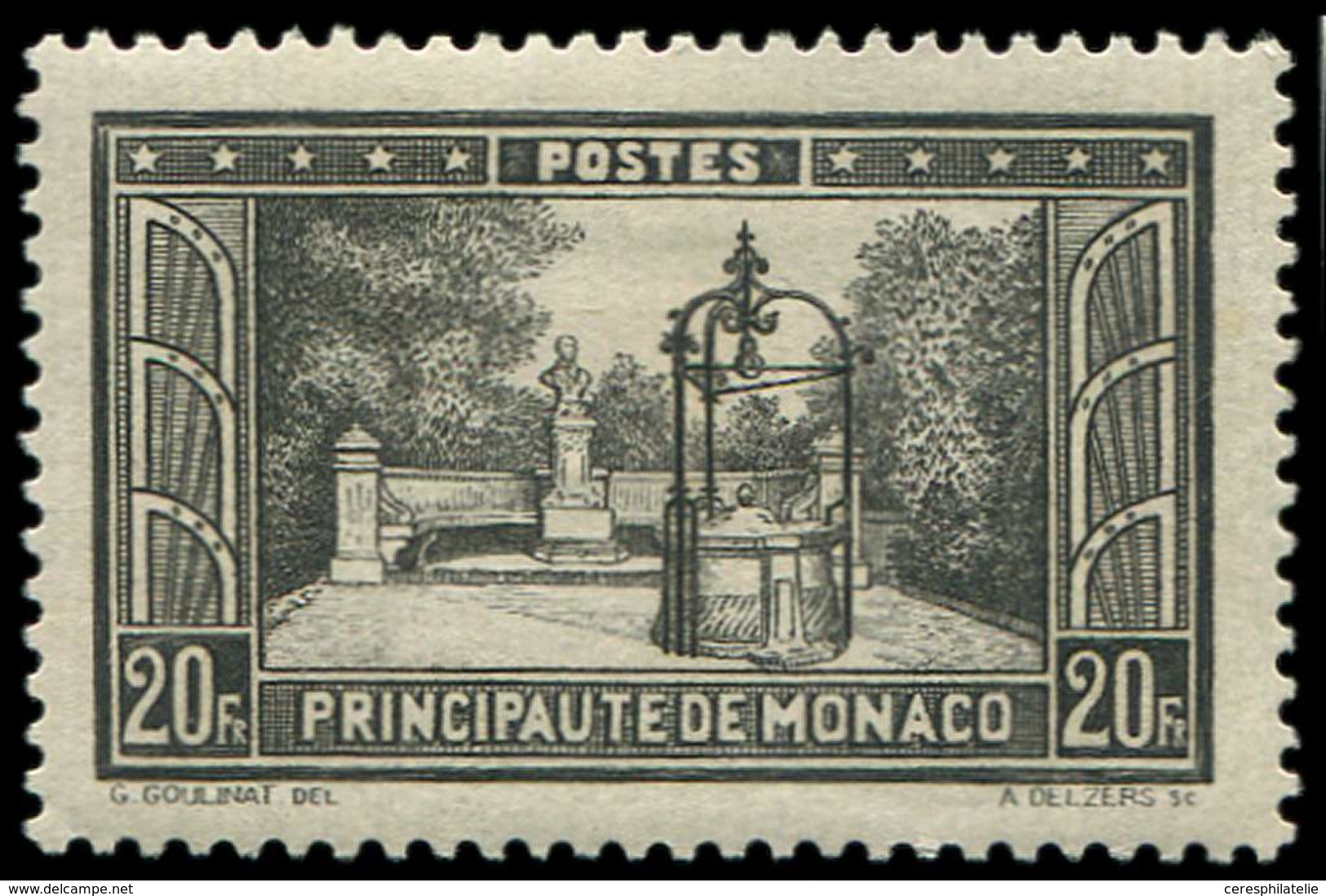 * MONACO 134 : 20f. Noir, Vue De La Principauté, TB - Oblitérés