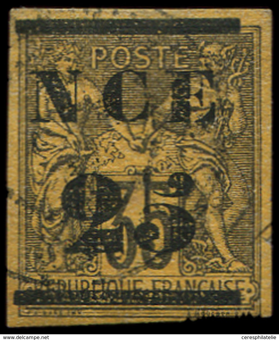 NOUVELLE CALEDONIE 4 : 25 Sur 35c. Violet Noir Sur Jaune, Obl., Infime Pelurage Dans Un Angle, Sinon TB. M - Unused Stamps