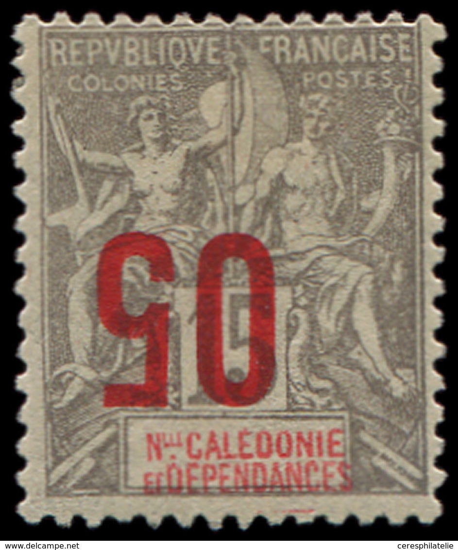 (*) NOUVELLE CALEDONIE 105a : 05 Sur 15c. Gris, Surcharge RENVERSEE, TB - Neufs