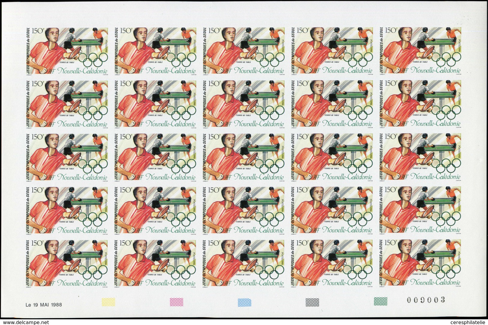 ** NOUVELLE CALEDONIE 562 : J.O De Séoul, FEUILLE De 25 NON DENTELEE, TB, Cote Maury - Unused Stamps