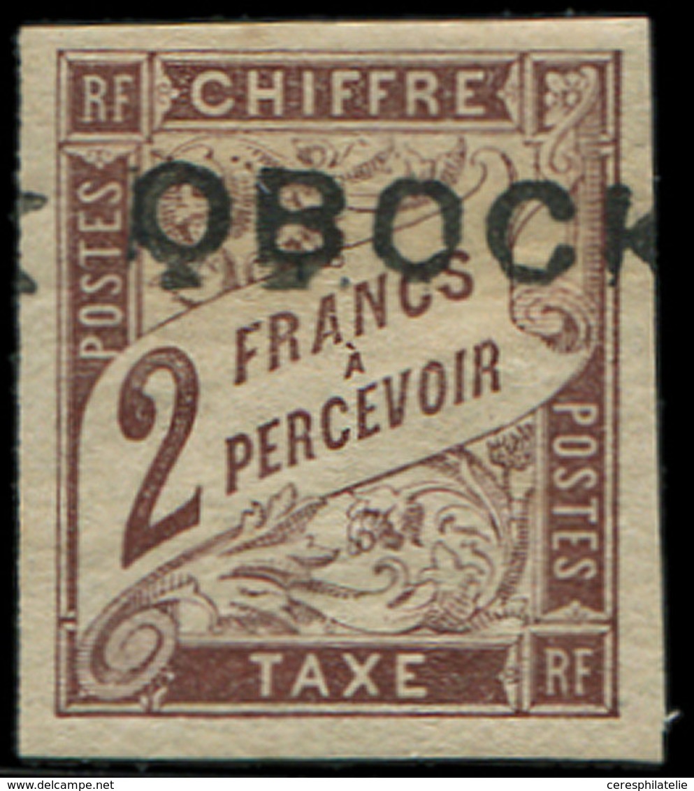 * OBOCK Taxe 17 : 2f. Marron, TB. Br - Autres & Non Classés