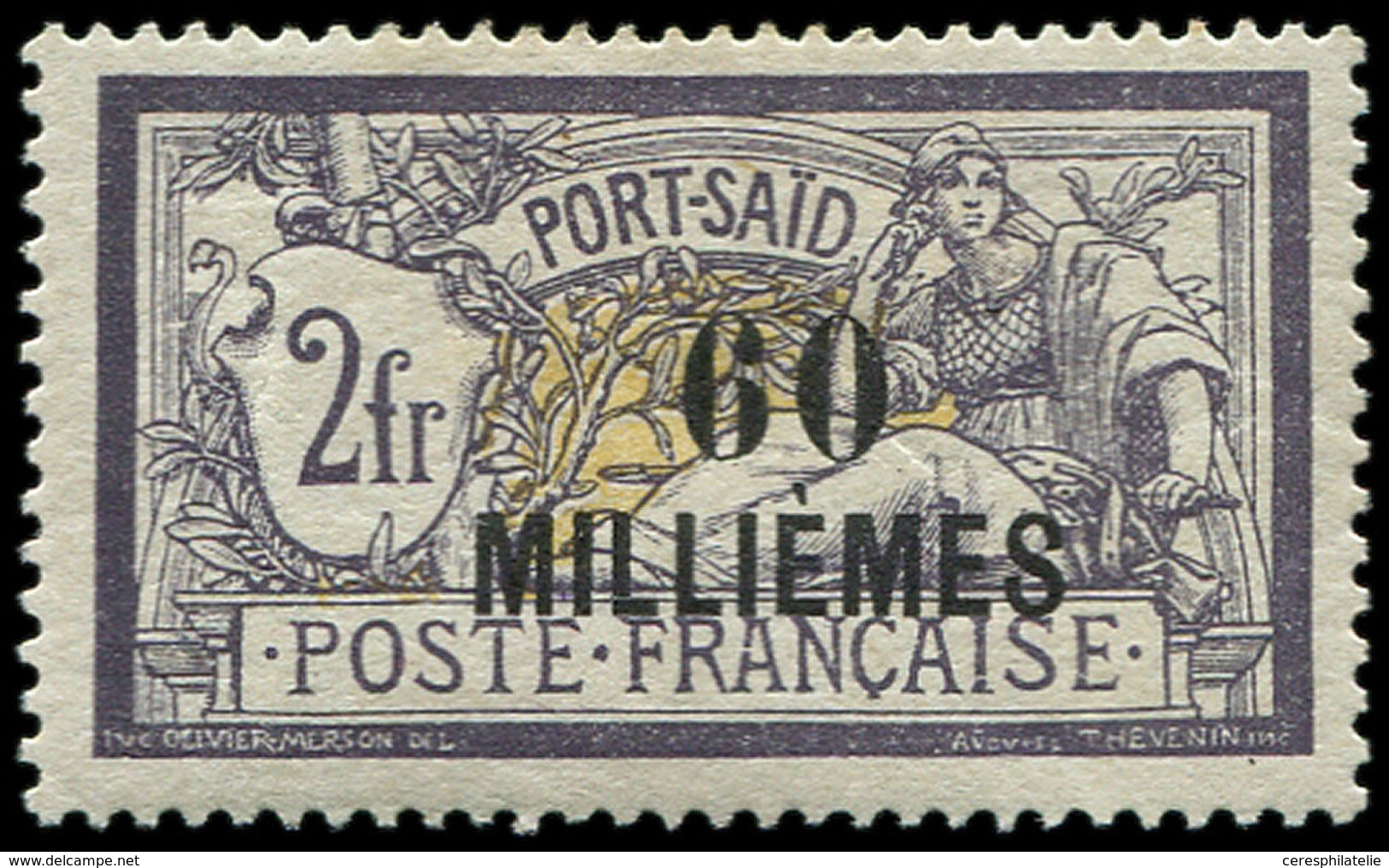 * PORT-SAID 58 : 60m. Sur 2f. Violet Et Jaune, TB - Other & Unclassified