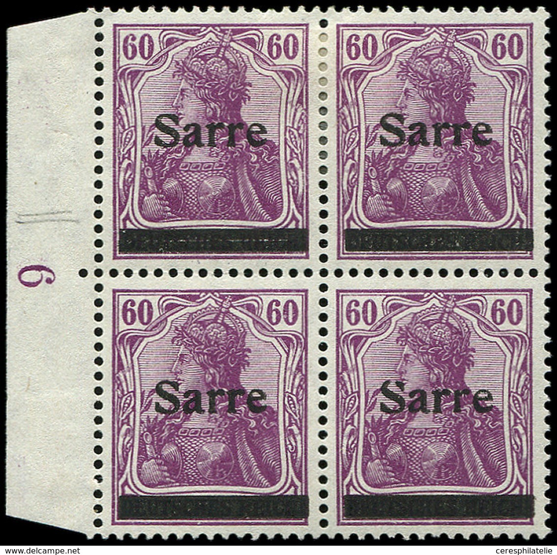 * SARRE 14A : 60p. Lilas Pourpre, BLOC De 4 Bdf, TB - Unused Stamps