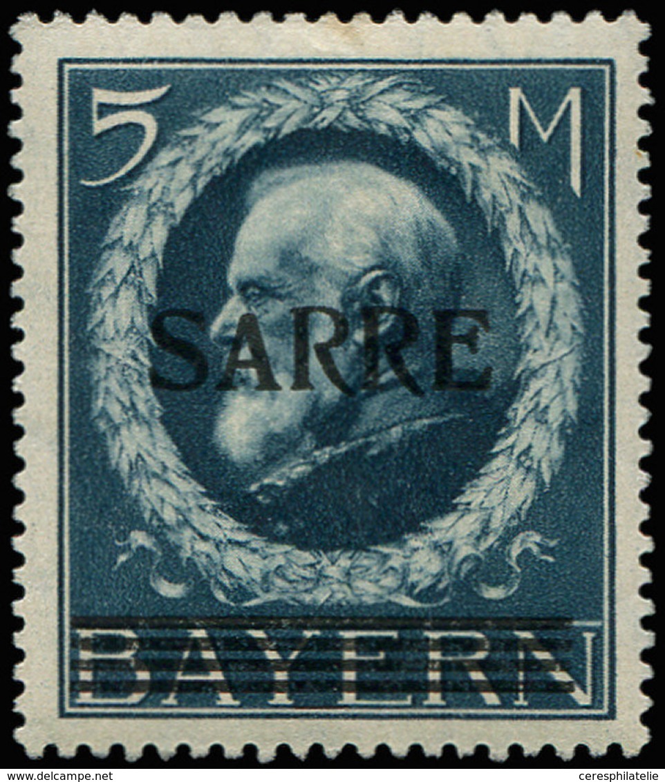 * SARRE 30a : 5m. Bleu, Variété Petit "A", TB - Neufs