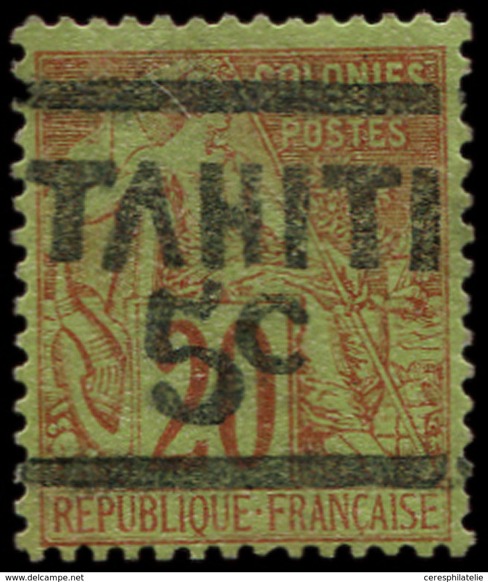 (*) TAHITI 4 : 5c. Sur 20c. Brique Sur Vert, TB. Br - Other & Unclassified