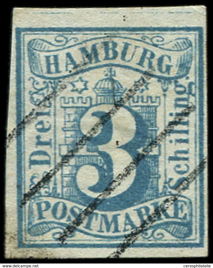ALLEMAGNE (ANCIENS ETATS) HAMBOURG 4 : 3s. Bleu-vert, Obl., TB - Hamburg