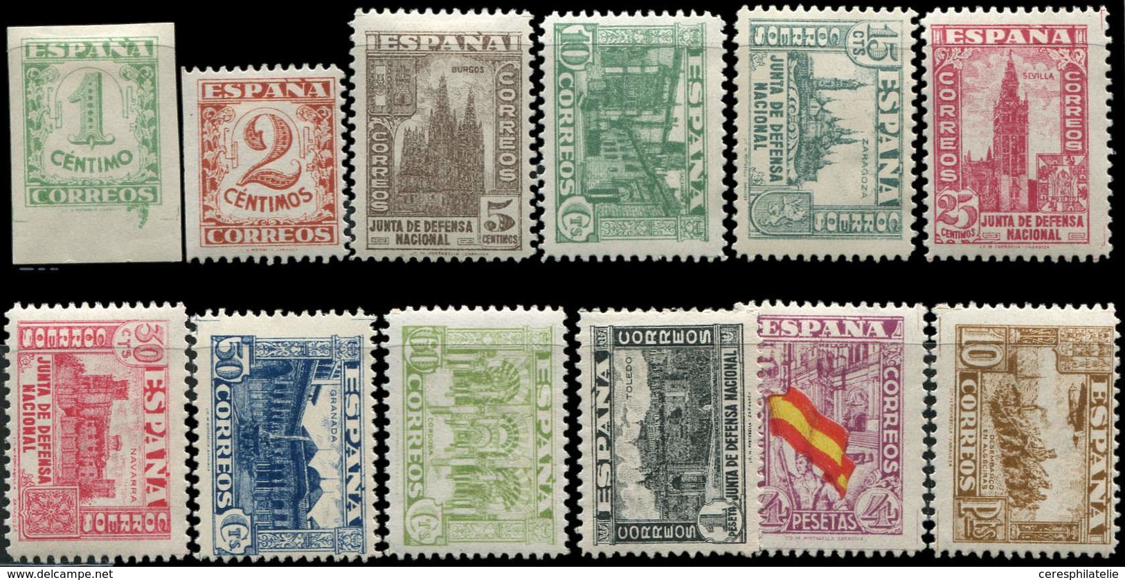 * ESPAGNE 566/75B : Emission De Burgos, TB - Used Stamps