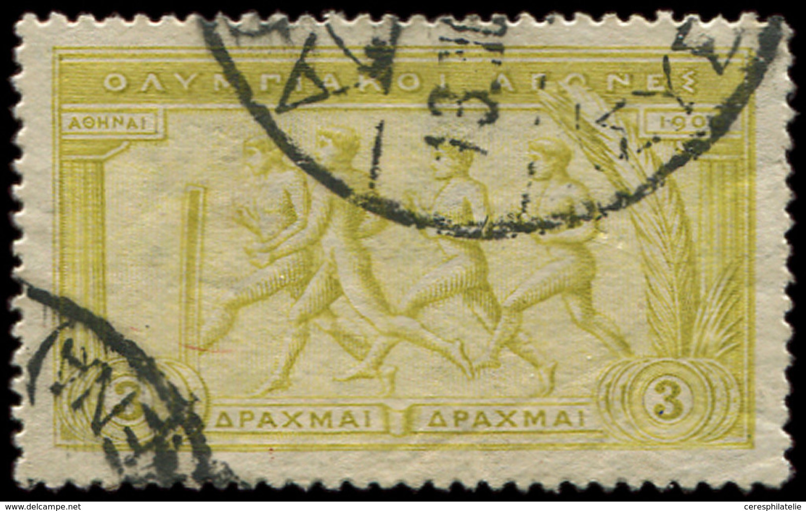 GRECE 177 : 3d. Jaune-olive, Obl., TB - Used Stamps