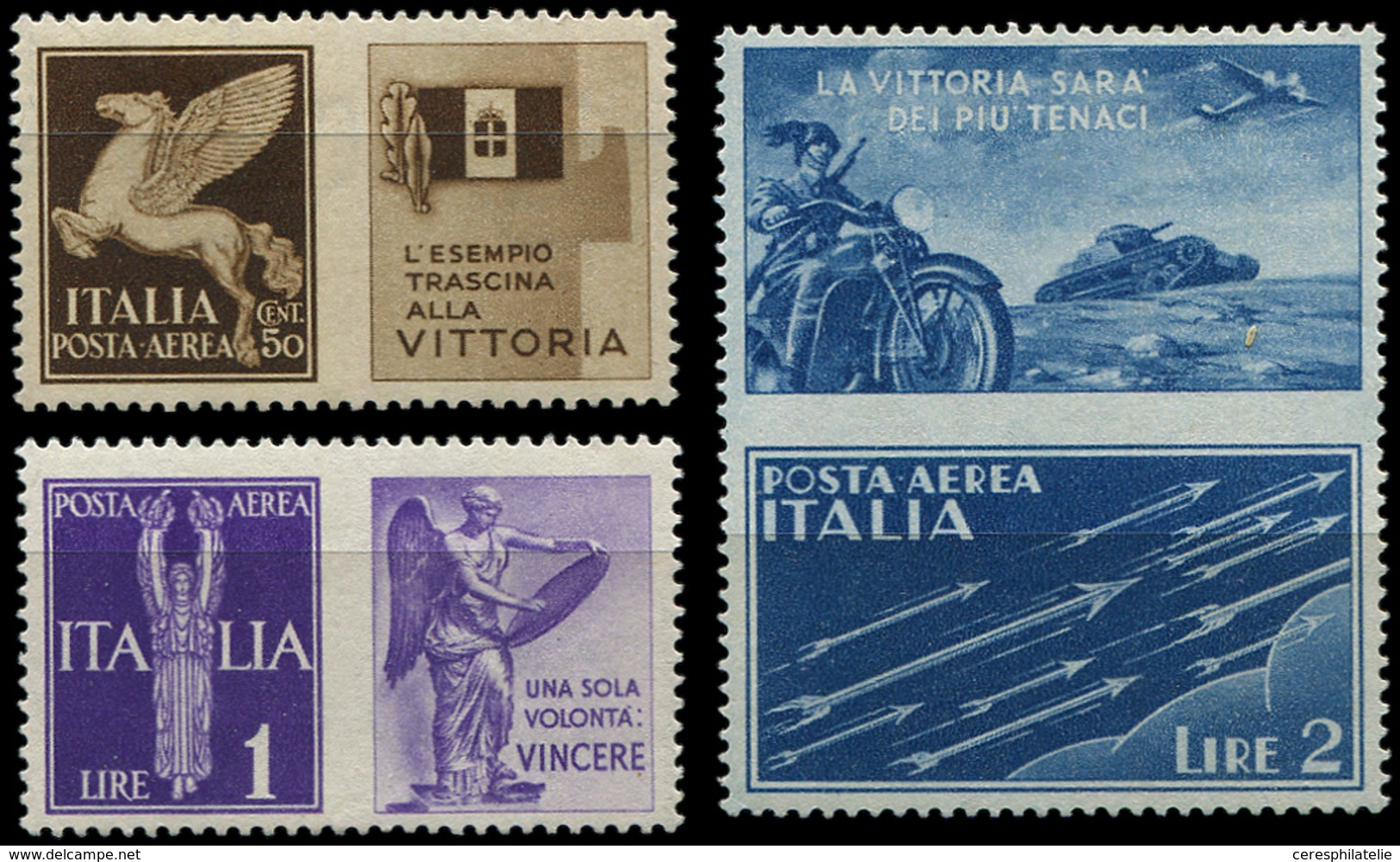 ** ITALIE PA 12, 14 Et 15 : Avec Pub Nationale, NON EMIS, Sassone N°12A/C, TB - Airmail