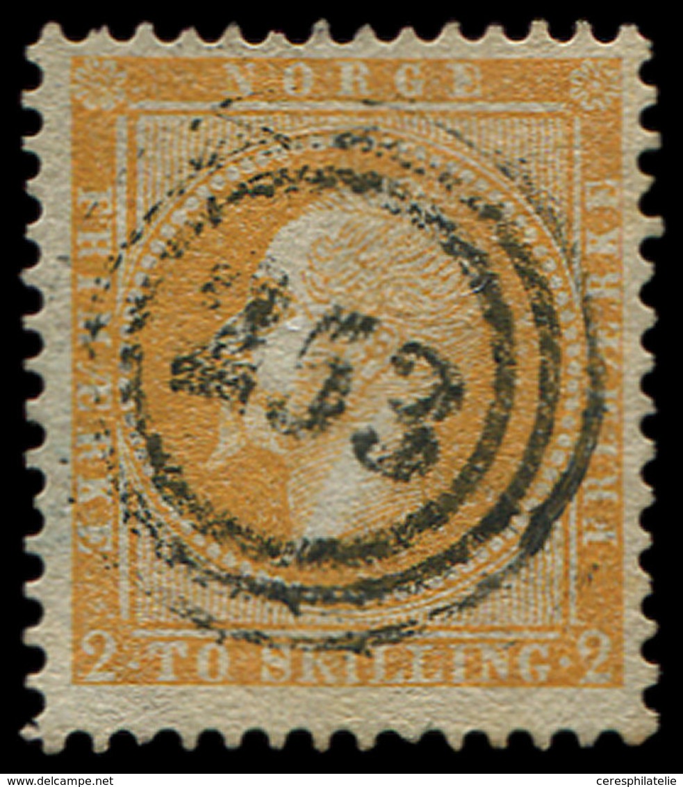 NORVEGE 2 : 2s. Jaune, Obl. Cercles 253, TTB - Unused Stamps