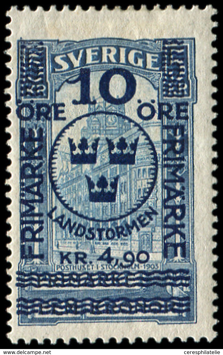 * SUEDE 86 : 10 + 4k.90 Sur 5k. Bleu, TB - Used Stamps