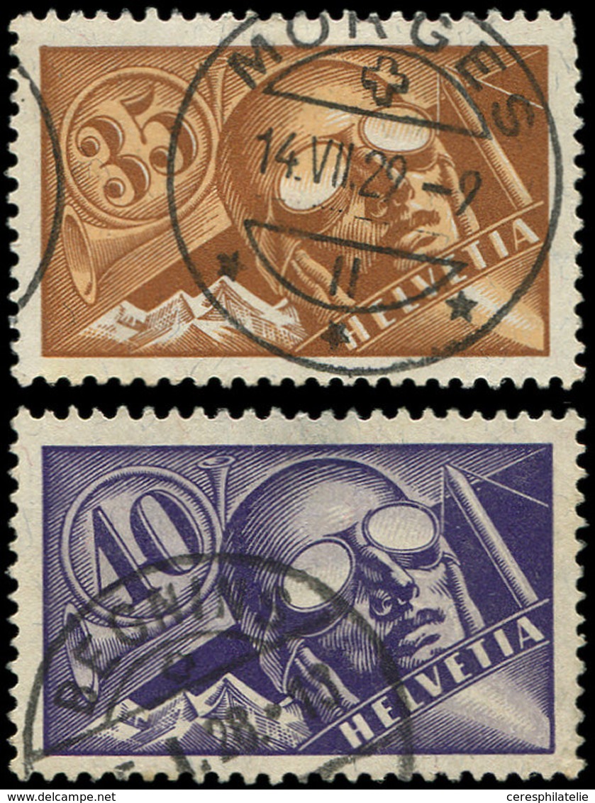 SUISSE PA 6/7 : 35c. Brun Foncé Et 40c. Violet, Obl., TB - Unused Stamps