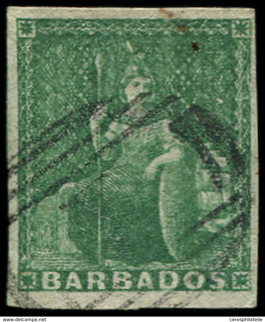 BARBADE 4 : 1/2p. Vert, Obl., TB - Barbados (1966-...)