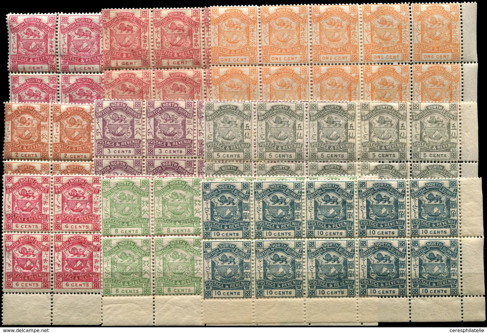 ** BORNEO DU NORD 34, 35/37 Et 39/42 : Tous En BLOCS De 10, TB - North Borneo (...-1963)